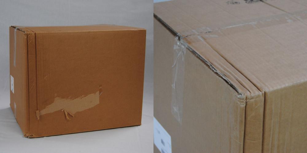 The packaging is bent and crushed