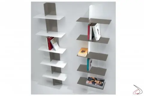 Lift Vertical hanging bookcase in colored metal