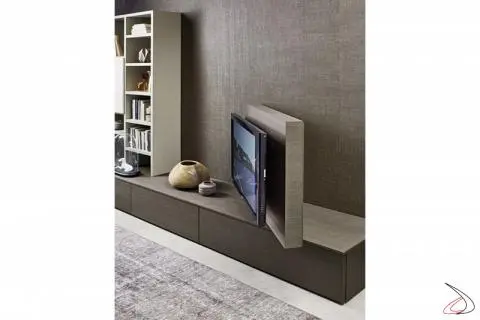 Living room furniture with bookcase and Stiven revolving TV panel