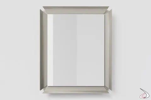 Duisburger-Rahmen24 Flex 35 - Specchio da Parete 100x80 cm con Cornice  (Acero), Specchio su Misura con Striscia di Legno MDF da 35 mm di Larghezza  e