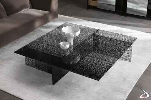 Tavolino basso in vetro fumè di design SestanteStone
