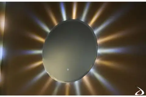 Specchio rotondo design Sole con led a raggi