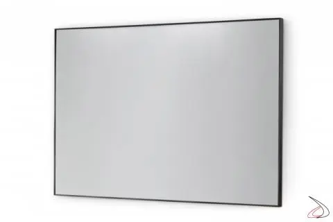 Specchio rettangolare con profilo in alluminio nero matt 