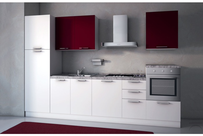 Cucina bloccata laccata moderna bicolore