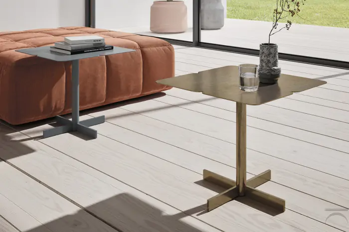 Tavolino da caffè Moderno tavolino a forma di fiore con piano in finto marmo, 100 cm | Leroy Merlin