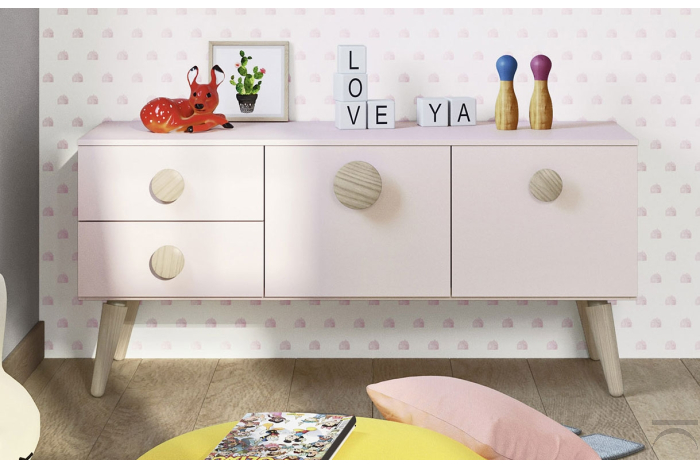 Madia moderna bassa per cameretta bambine