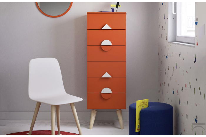 Settimino moderno con piedini alti per cameretta bambini