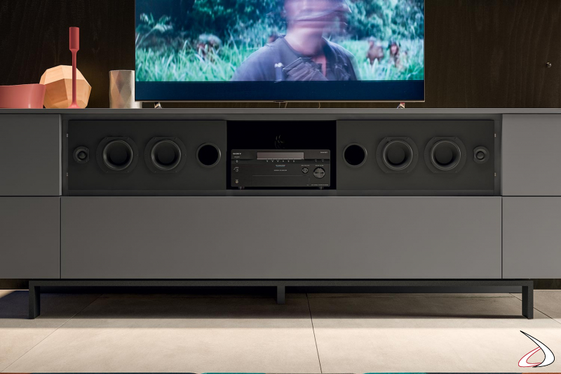 Soundbox incorporato nel mobile tv da soggiorno