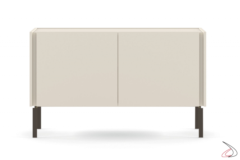 Living room sideboard with groove handle and high metal feet