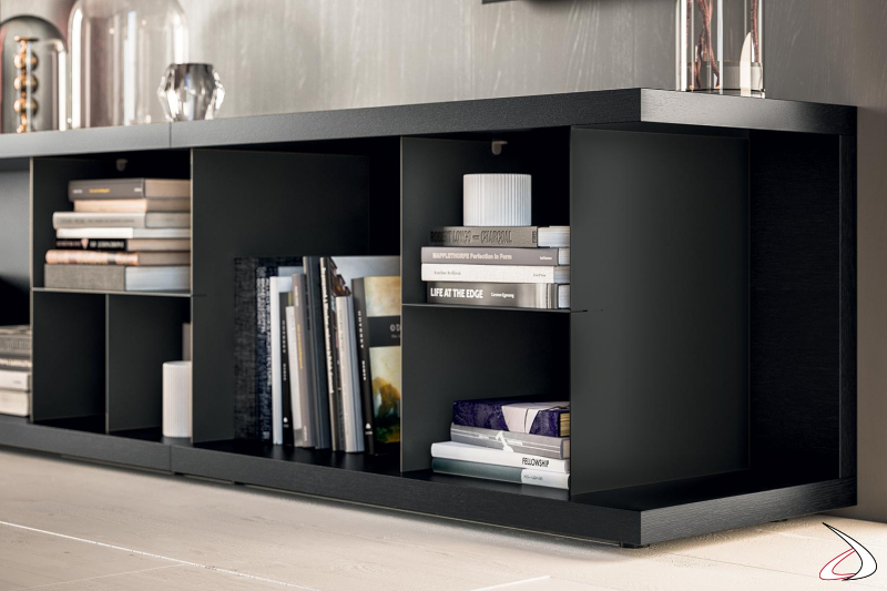 Designer-Wohnzimmermöbel mit origineller C-Bank mit Metall-Inneneinteilung