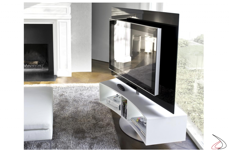 Porta tv moderno da soggiorno con base curva