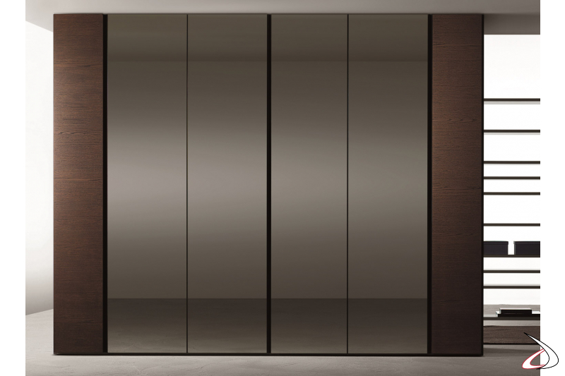 Cabinet with glass and wooden doors