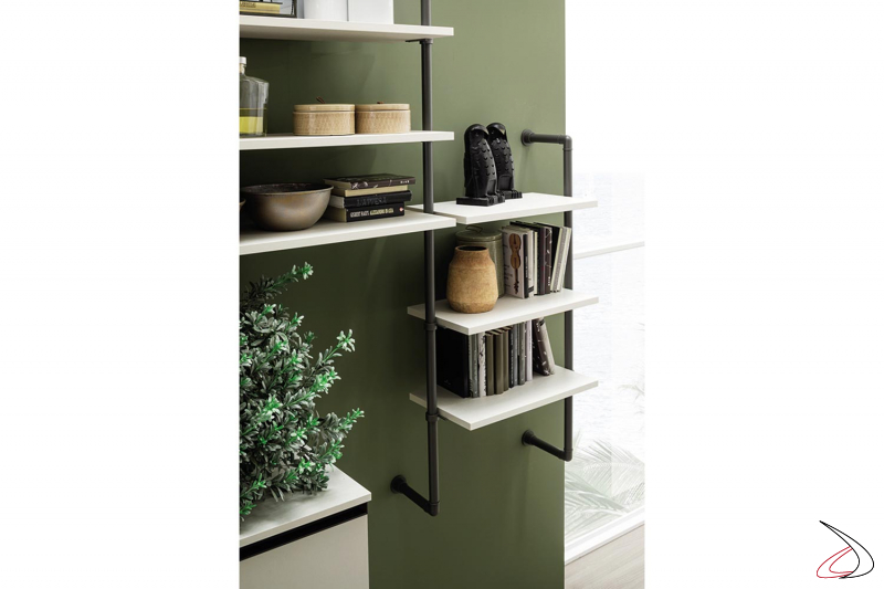 Customisable made-to-measure linear kitchen with bookcase