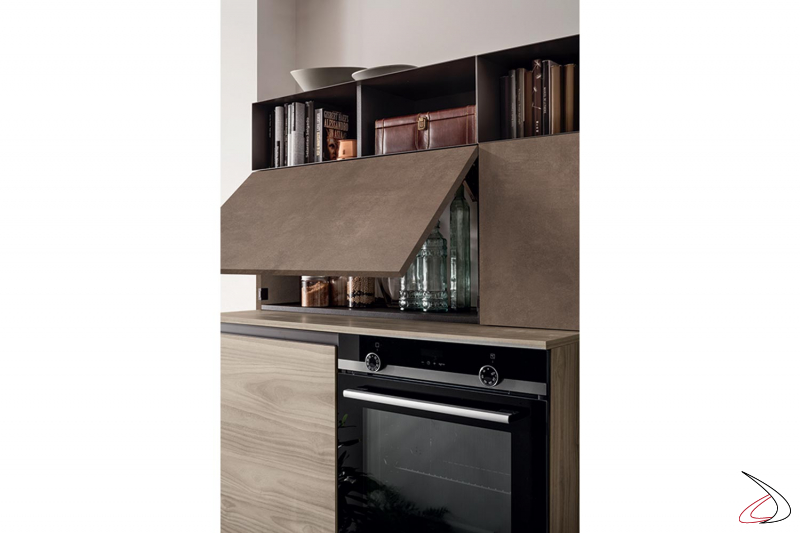 Modern bespoke kitchen with vasistas wall units