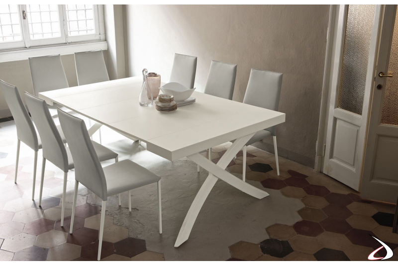 Tavolo consolle moderna da soggiorno trasformabile in tavolo da pranzo per 10 persone