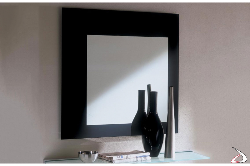 Specchio quadrato moderno con cornice nera