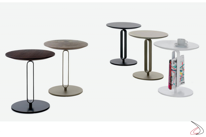 Tavolini moderni rotondi da caffè colorati in metallo