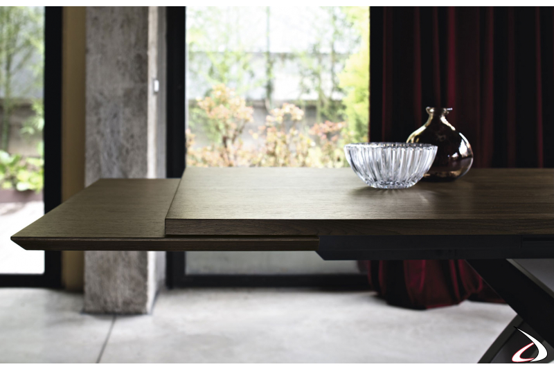 Contemporary wooden extending table