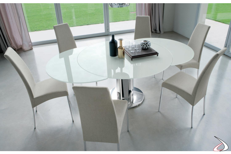Tavolo design rotondo allungabile da soggiorno 
