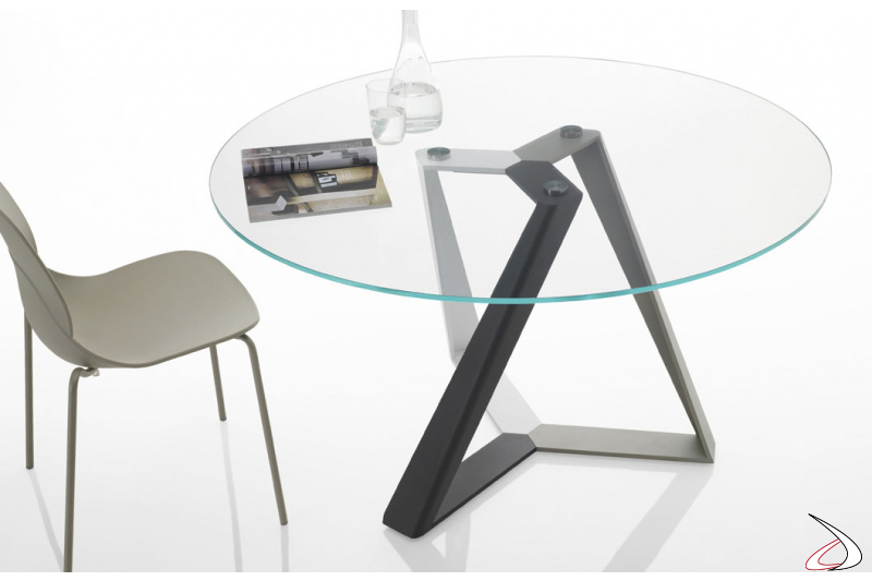 Design round table with multicolor base