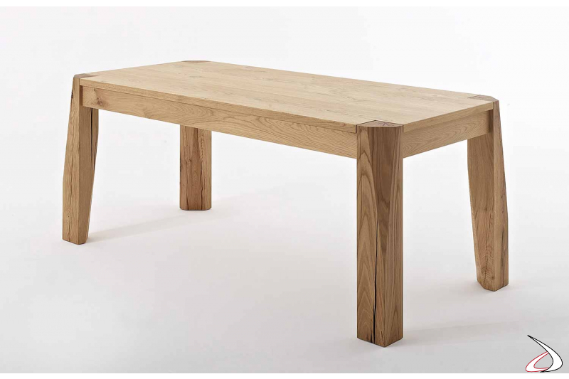 Tavolo di design allungabile per 14 persone in rovere naturale nodato