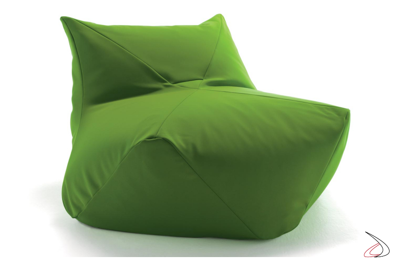 Pouf sacco verde per relax in soggiorno