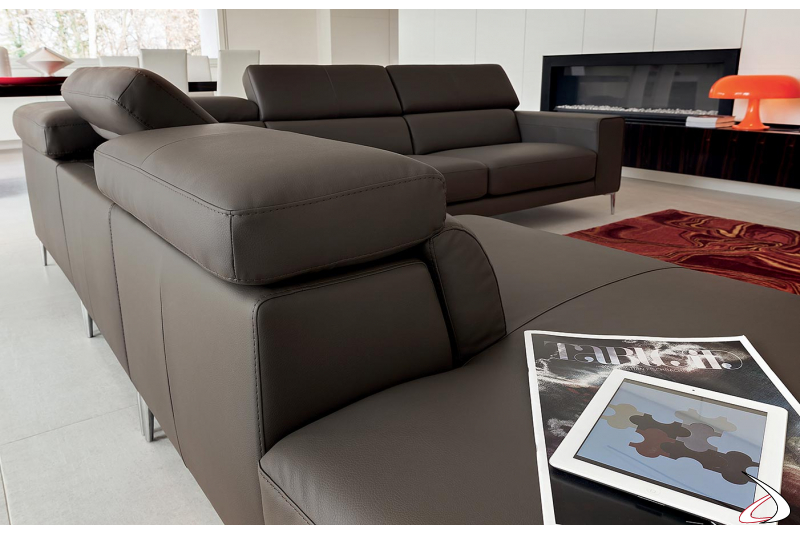 Modern sofa with adjustable headrest