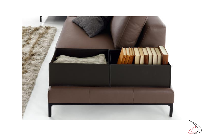 sofa with containers