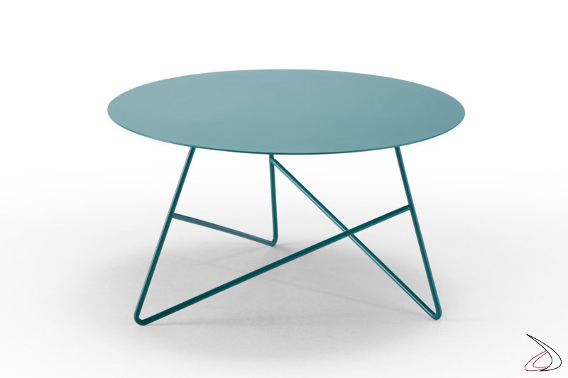 Tavolino Ermione dal diametro di 65 cm con top in metallo