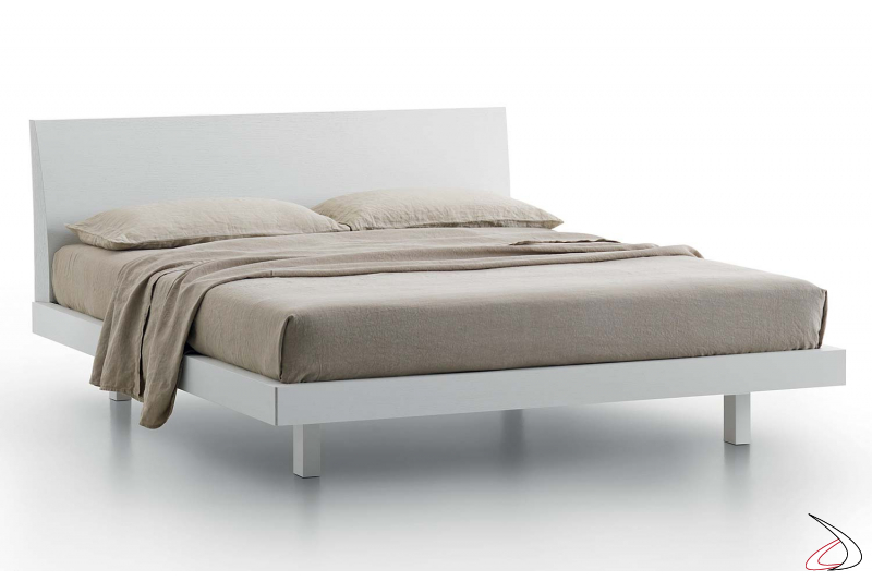 Contemporary wooden double bed