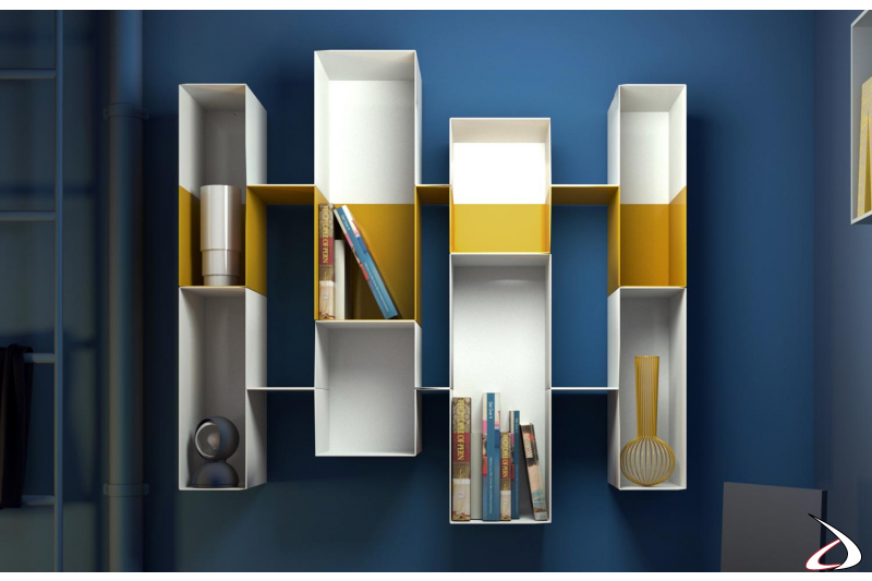 Libreria di design componibile in metallo