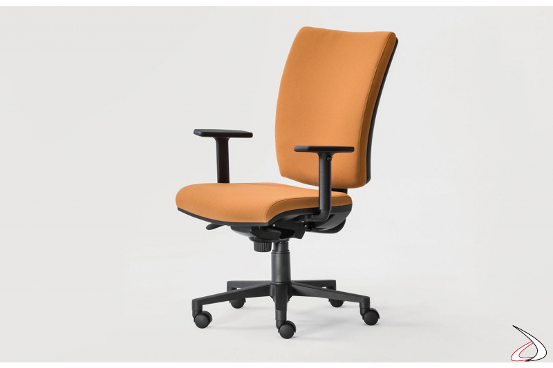 Sedia ufficio moderna con braccioli regolabile e schienale reclinabile