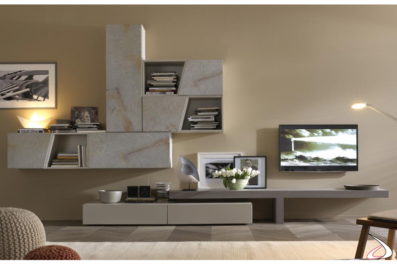 Design living room made of stone