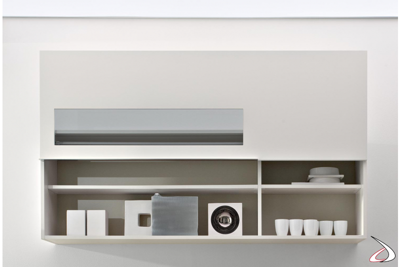 Wall unit with vertical opening for the living room