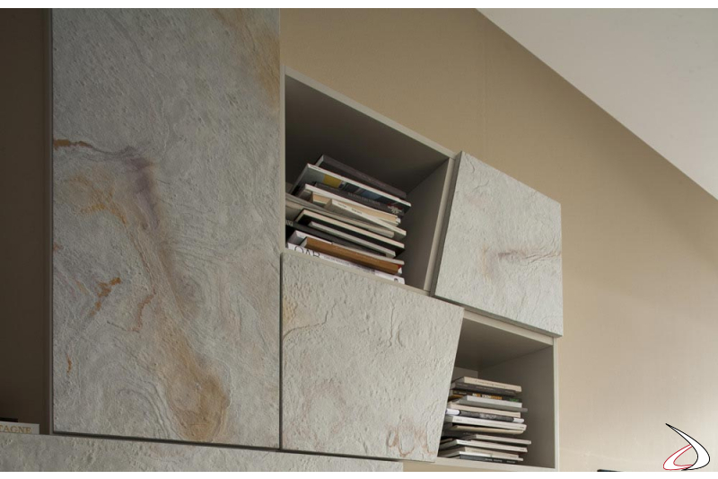  Modern wall system with stone