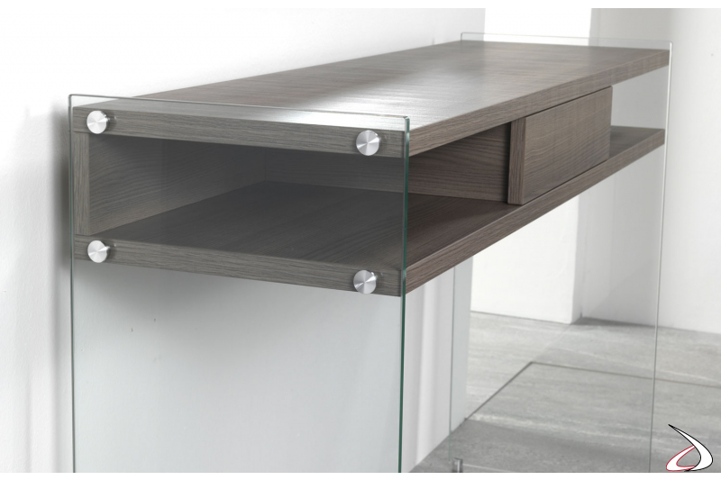 Entrance console with glass legs