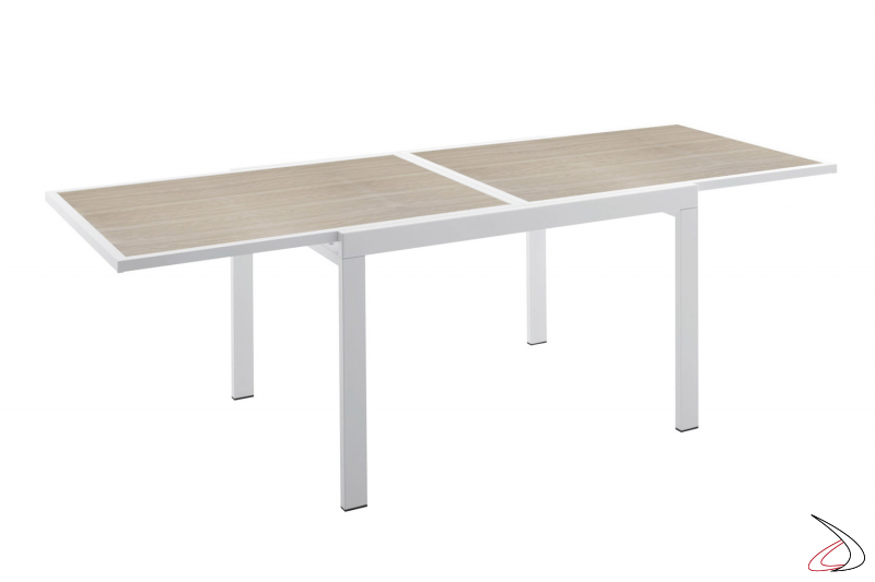 Tavolo raddoppiabile moderno bianco con piano in laminato