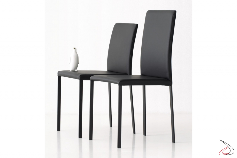Sedie moderne eleganti in ecopelle nera per tavolo da soggiorno