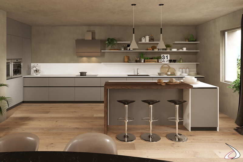 Interior design for a designer open space kitchen