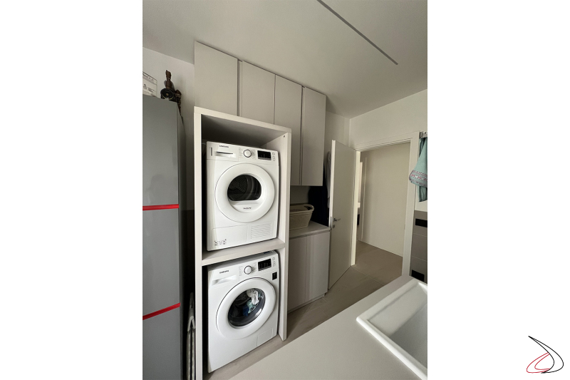 Project and realisation of complete modern house with laundry furniture