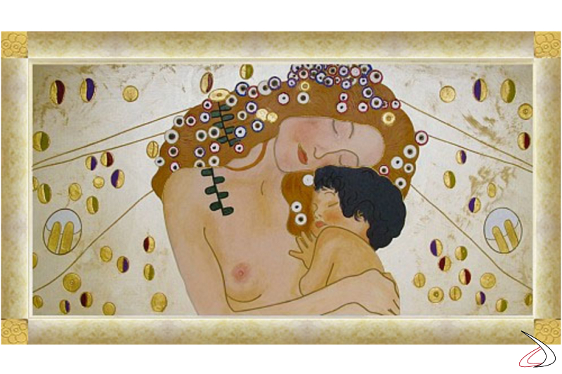 Quadro L'abbraccio di G. Klimt finitura oro