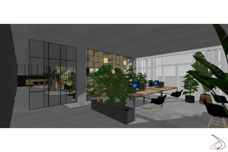 Render interior design office furniture