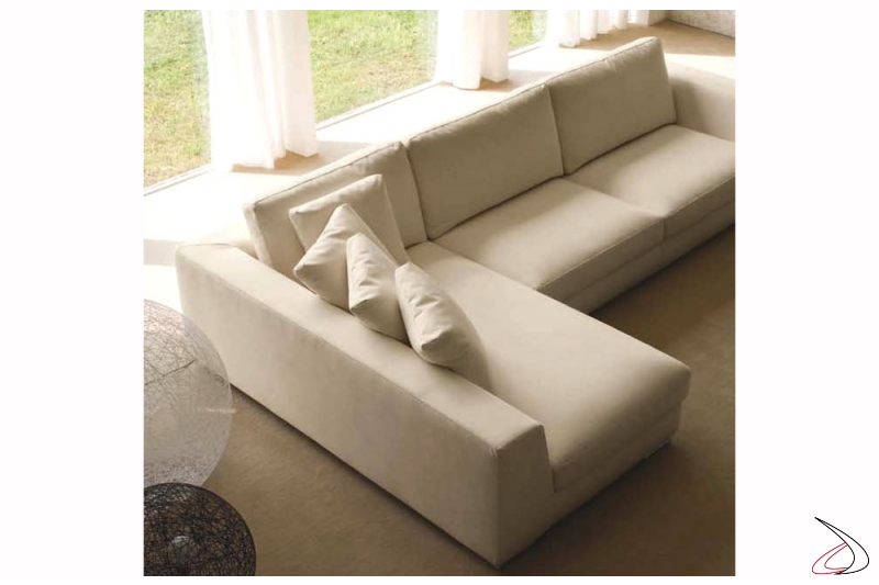 Modern angular beige sofa