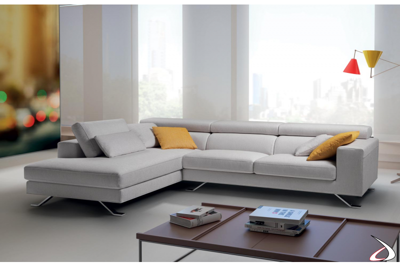 Corner peninsula sofa with pull-out seats