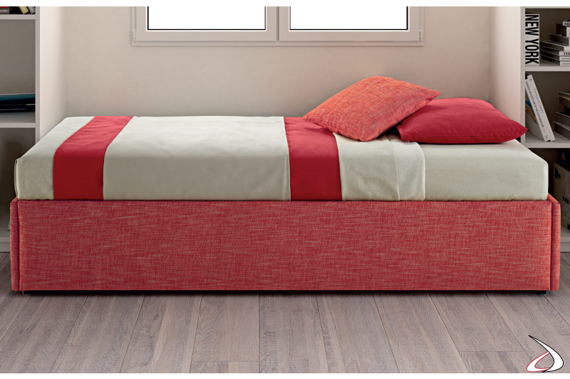 Contemporary single upholstered bed for children