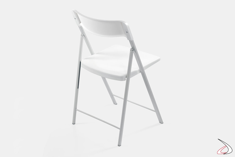 Sedia moderna pieghevole color bianco