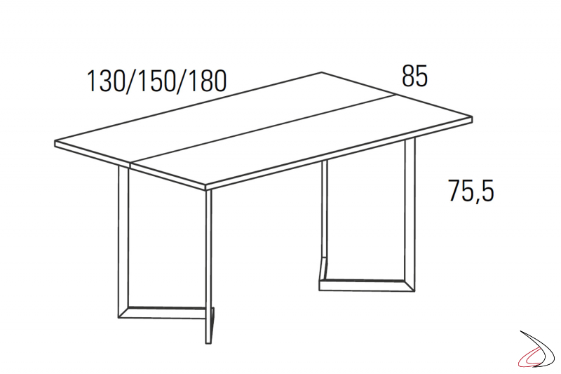 Tavolo consolle di design da soggiorno con piano raddoppiabile