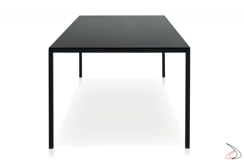 Tavolo cucina moderno per 6 posti a sedere con piano in laccato opaco nero