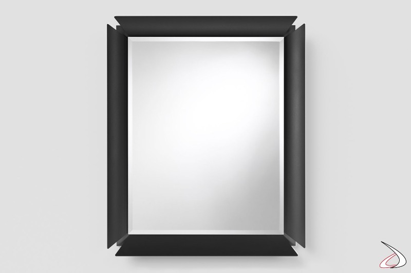 Specchio a parete di design nero da ingresso Glam
