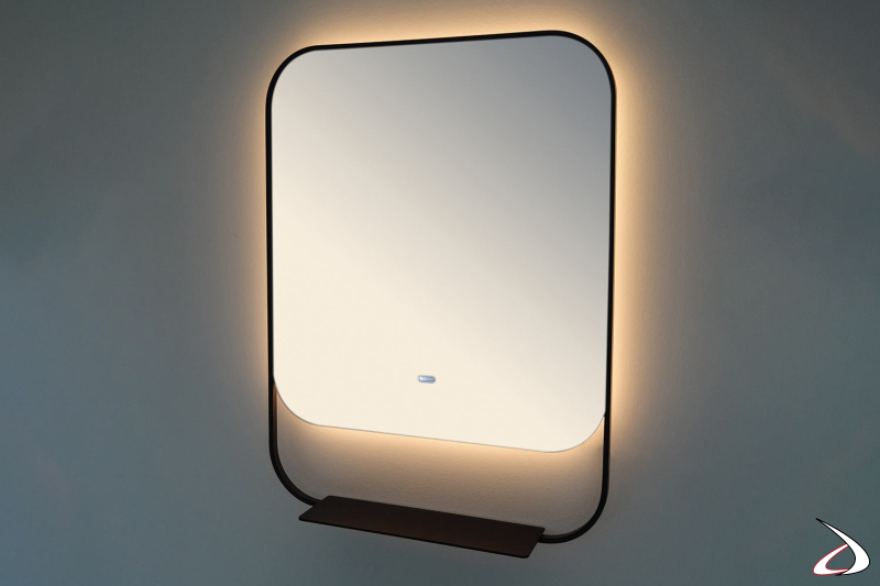 Specchio Pollux con luce ambientale